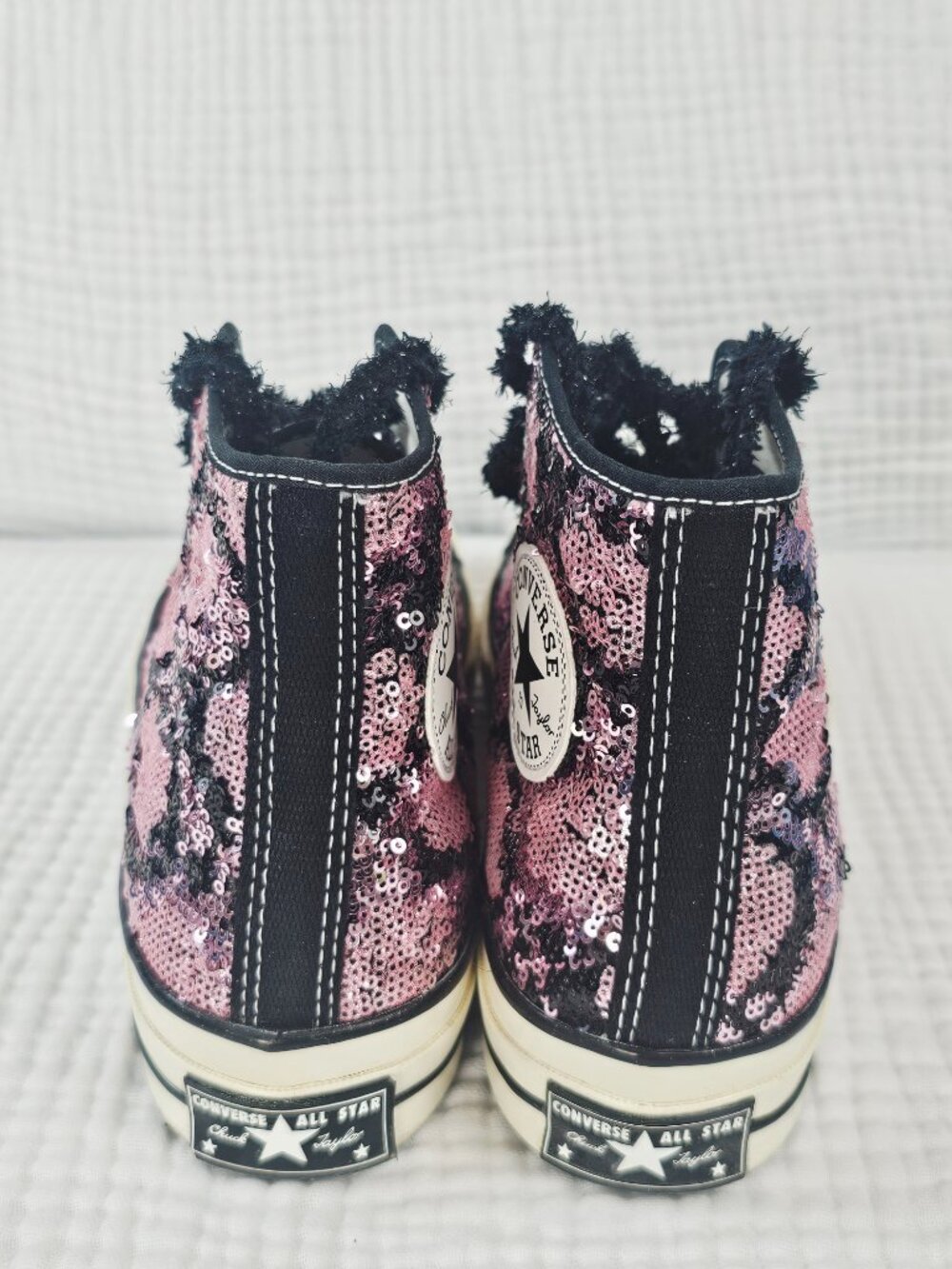 Converse Chuck 70 High Top Pink & Black Sequin Snakeskin - Women's 8.5/Men's 6.5 - Picture 5 of 6